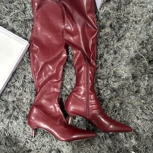 Madden Girl Elegant Burgundy Knee Boots